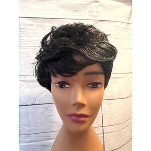 1B human hair mix pixie wig